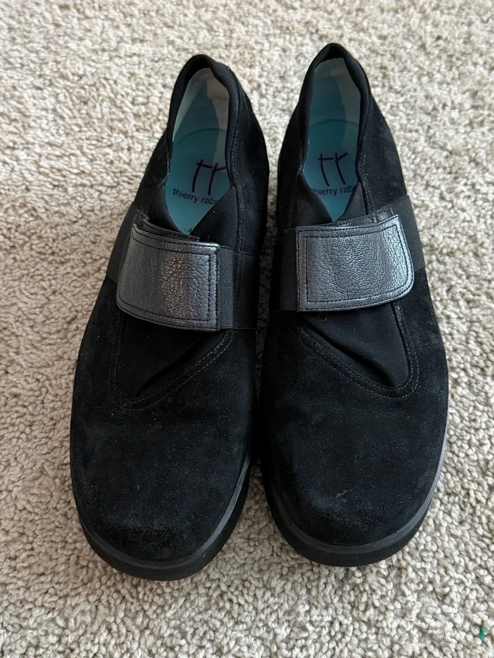 Thierry Rabotin Abra black suede slip-on shoes size 40 (US 9.5)